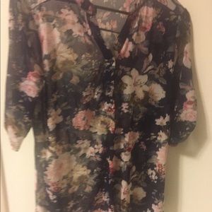 Flower print blouse